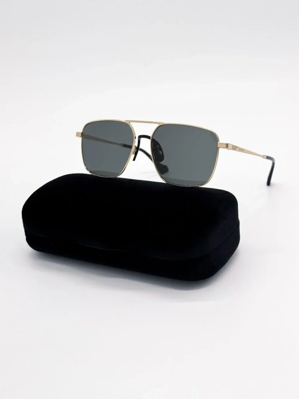 NEW GUCCI SUNGLASSES GG0743S 001 GOLD/GRAY AVIATOR UNISEX GUCCI EYEWEAR
